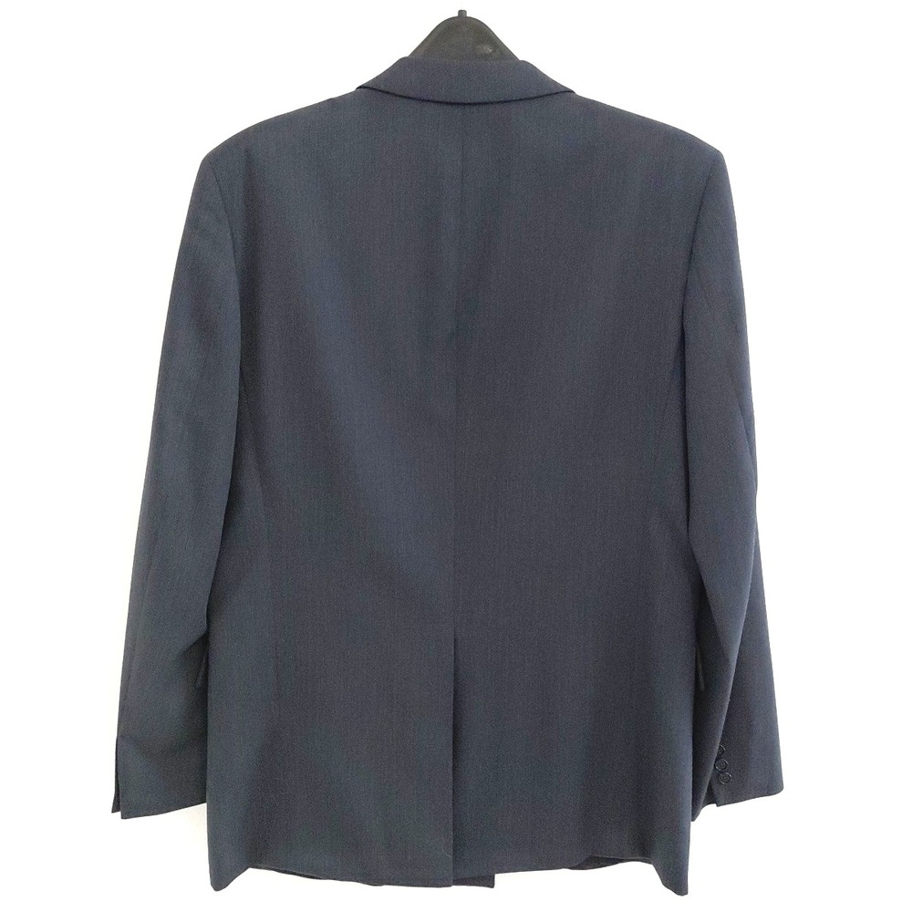 A. Sheilds Blazer Jacket Mens 44L Blue Wool Double Breasted Peak Lapel Classic - Picture 2 of 12